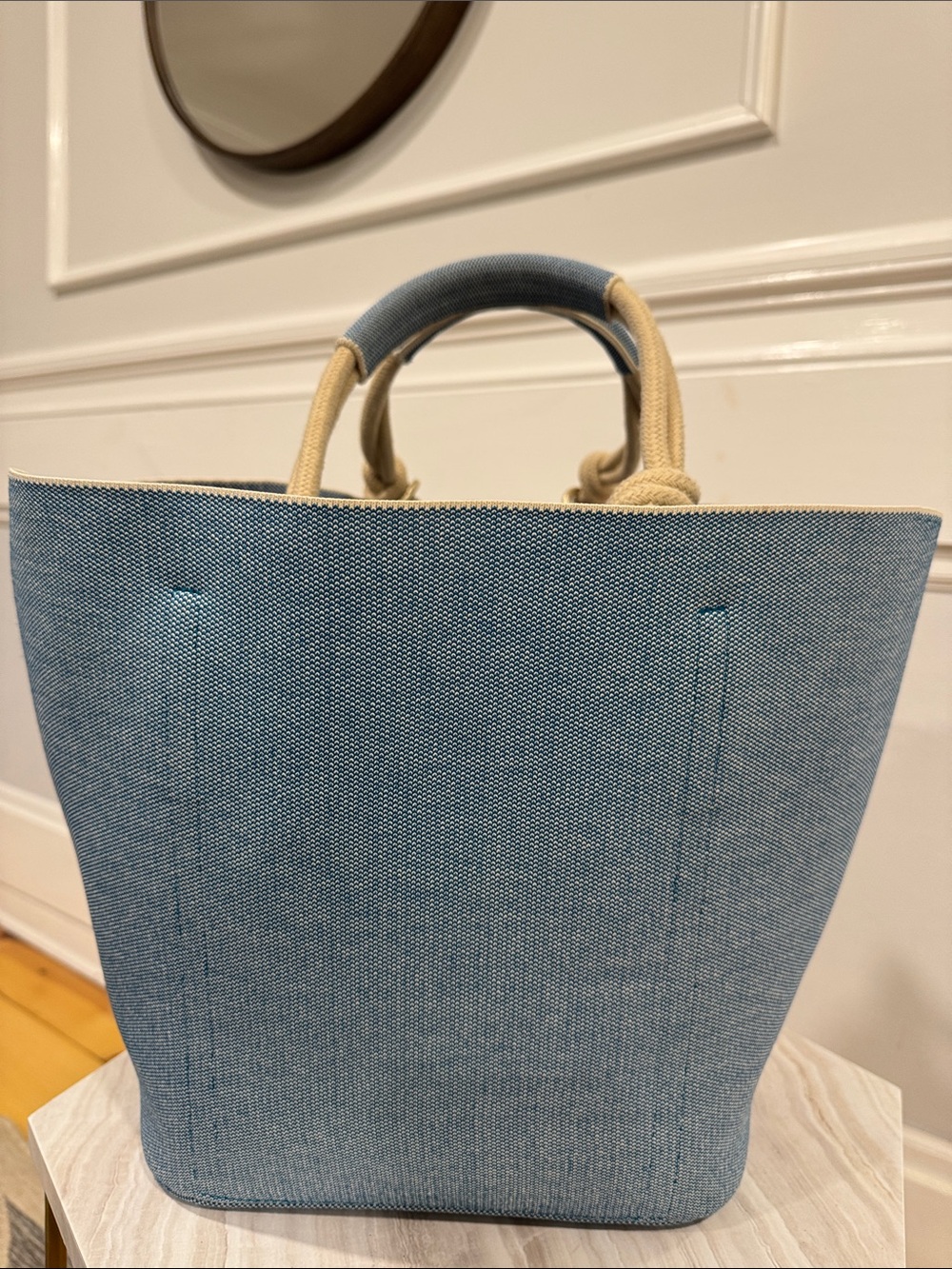 Rothy's Bag Large Indigo Blue Sky Rope Tote Knit Bag - Picture 8 of 17